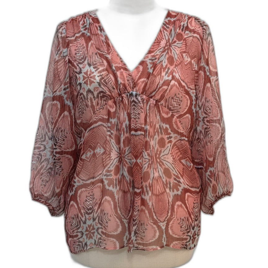Sundance · Kimono Sleeve Top · Large · Rouge Multi