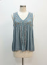 KnoxRose · Boho Embroidered Top · Medium · Ocean Multi