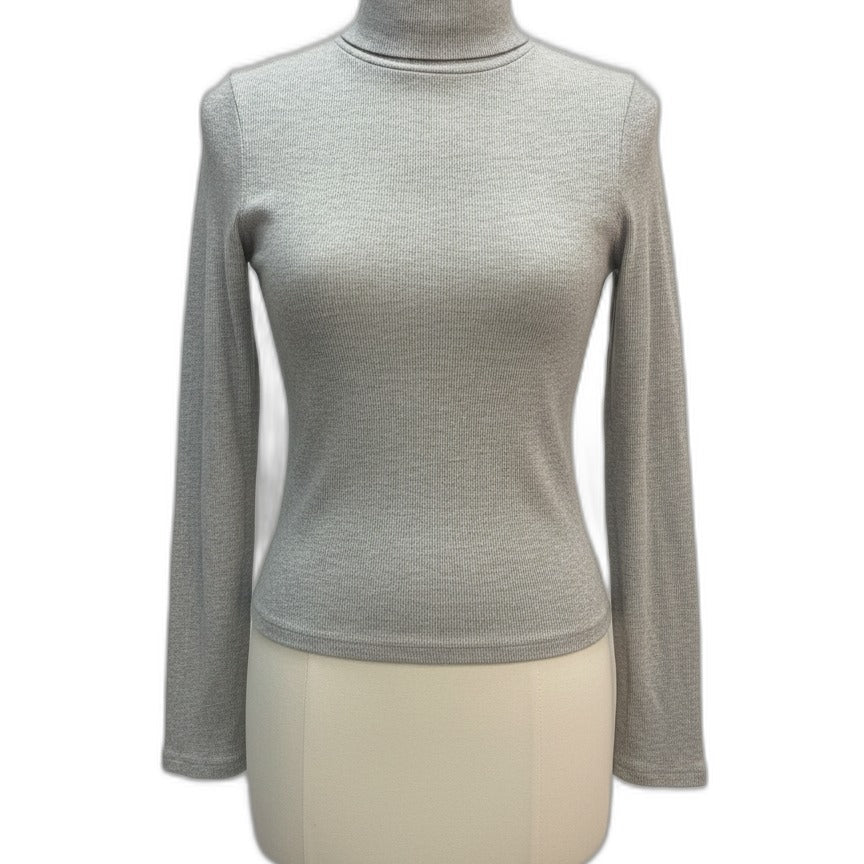 Quince · Turtleneck Top · Medium · Gray