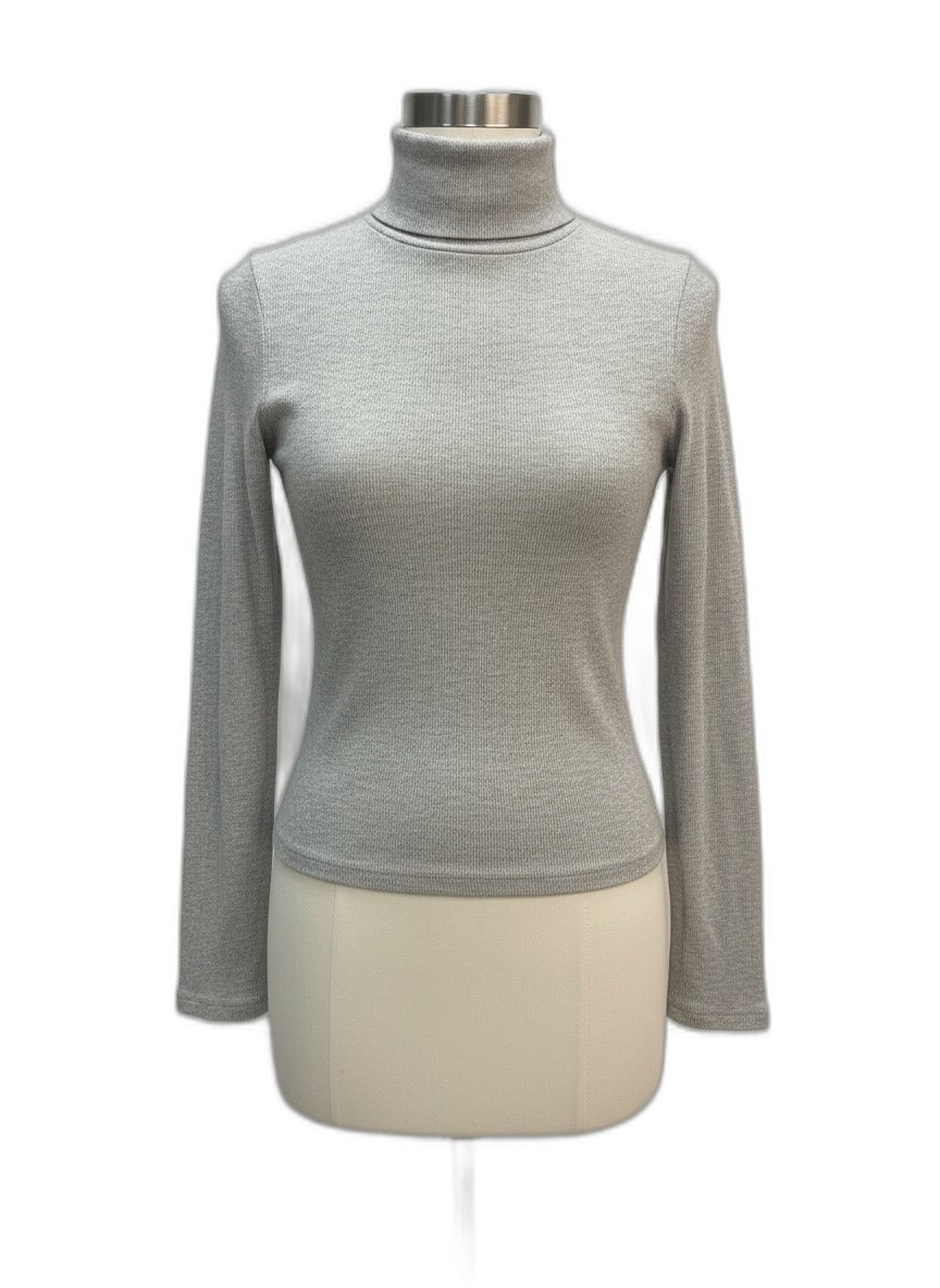 Quince · Turtleneck Top · Medium · Gray
