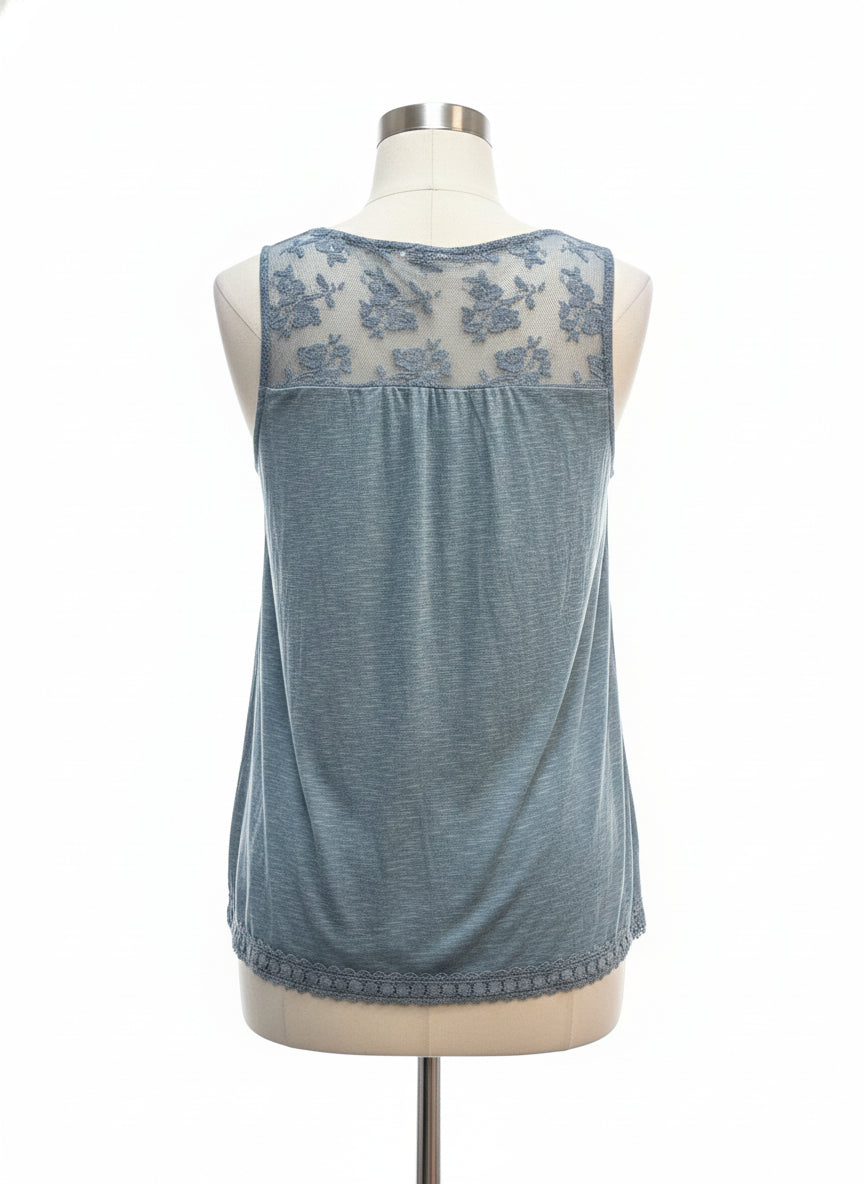KnoxRose · Boho Embroidered Top · Medium · Ocean Multi