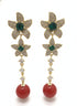 Borun USA · Jewelry · Post Earrings · Gold, Green, Red