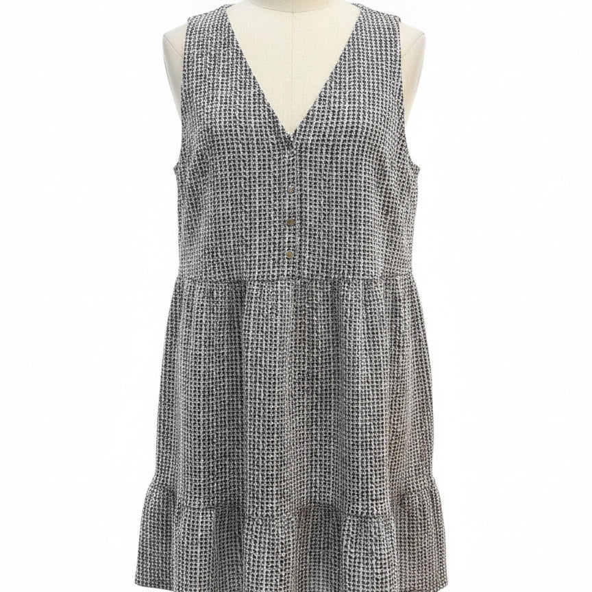LOFT · Sleeveless Dress · Large · Black/White
