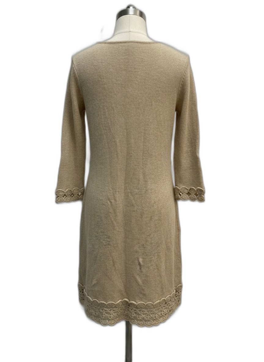 Anthropologie · Crocheted Detail Dress · Small · Wheat