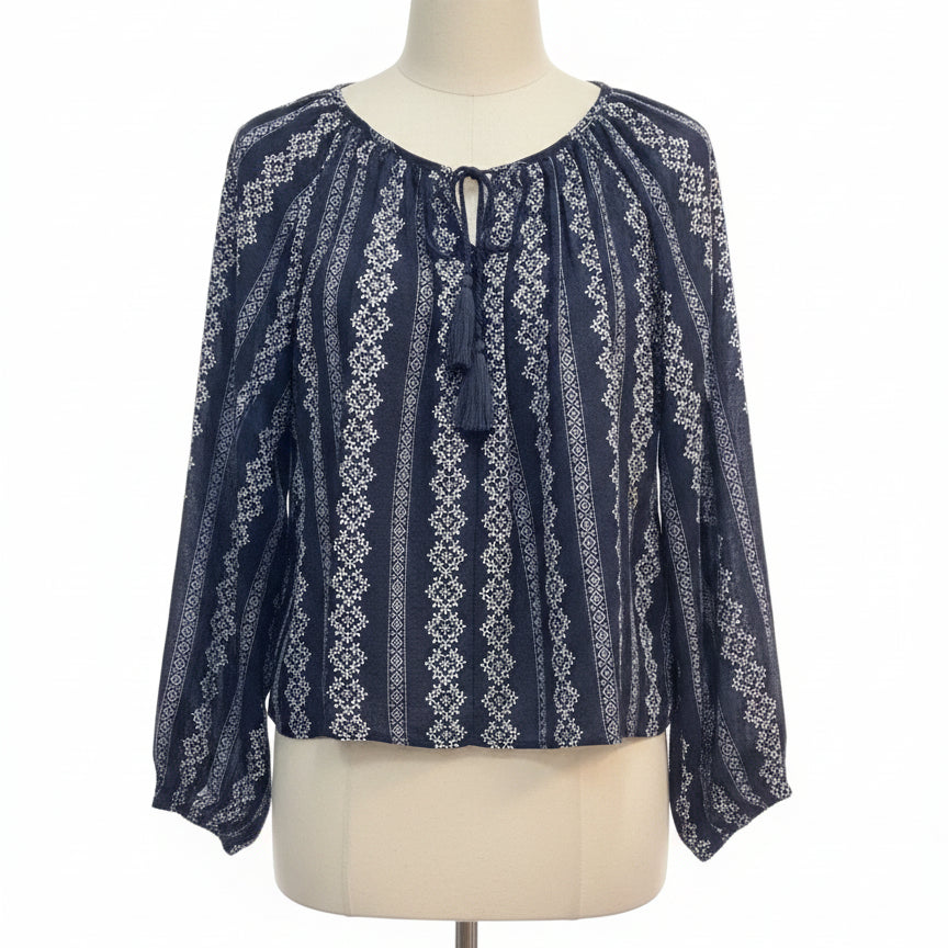Holding Horses · Peasant Top · XSmall · Navy