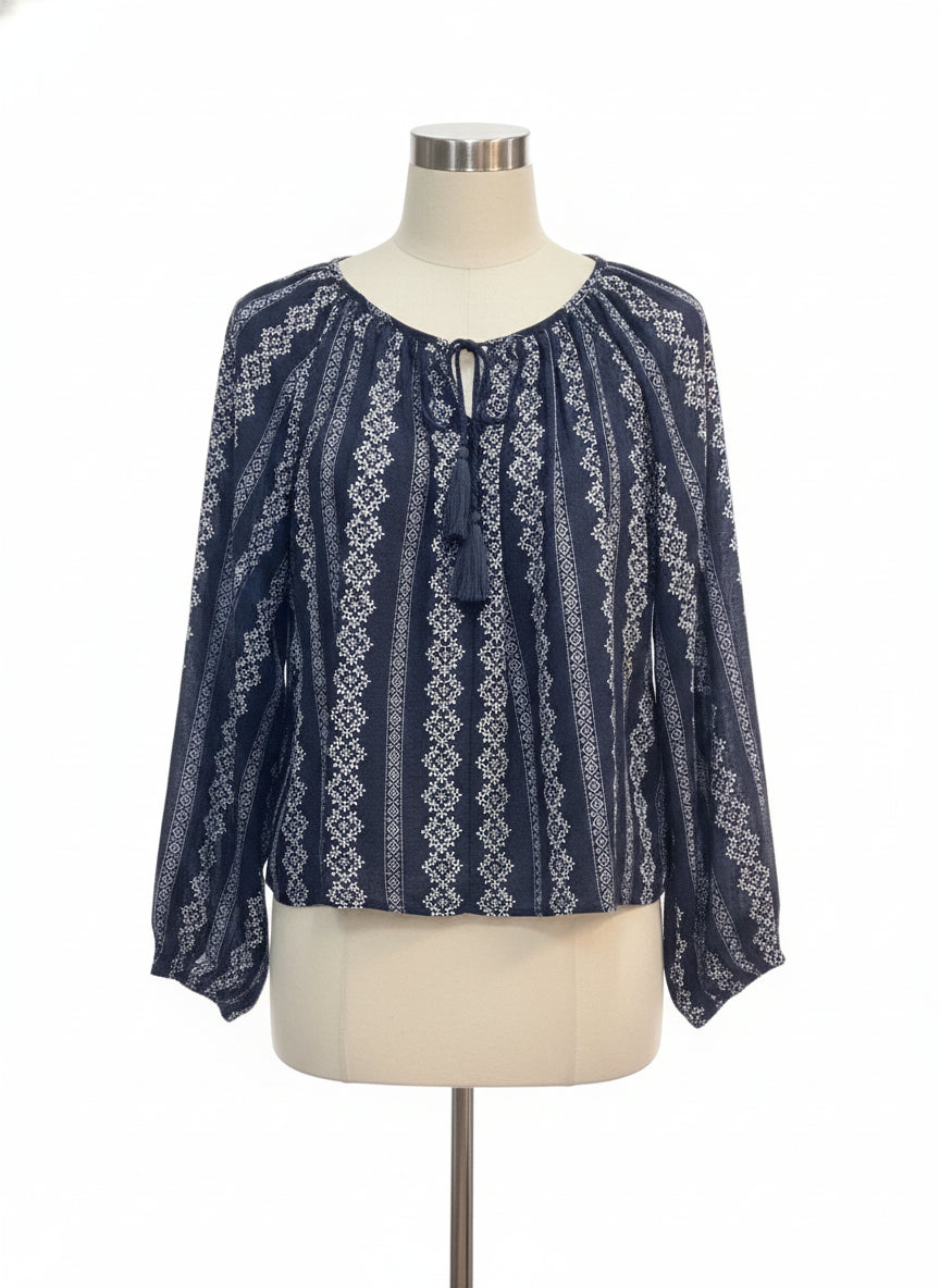 Holding Horses · Peasant Top · XSmall · Navy