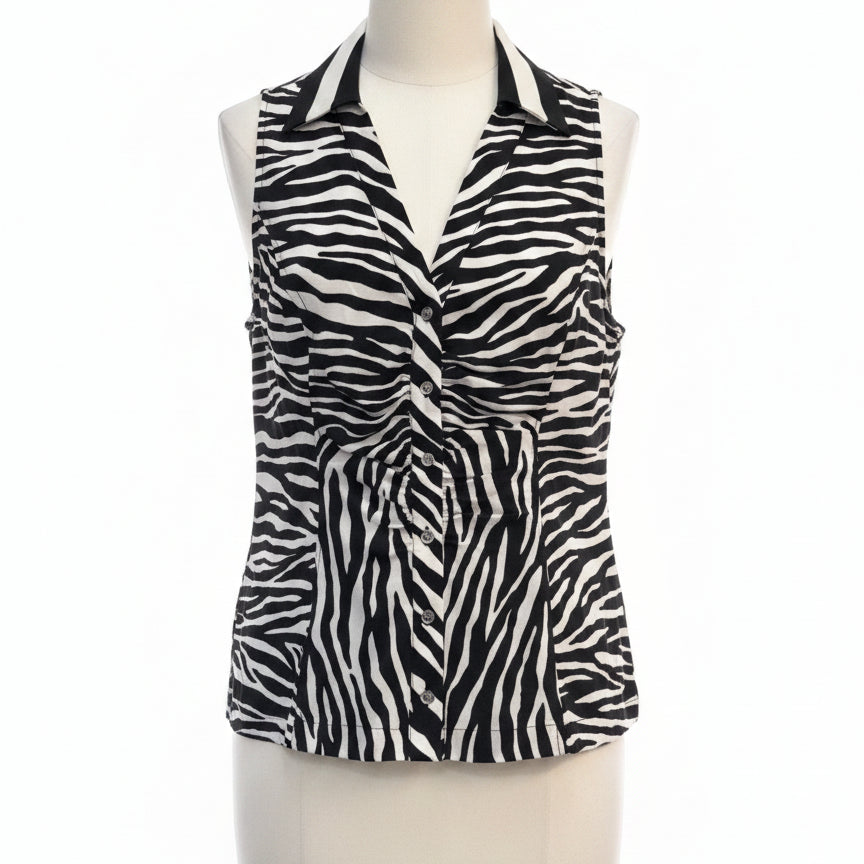 Michael Kors · Sleeveless Top · Large · BlackWhite