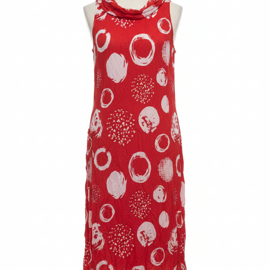 Challet · Sleeveless Dress · Medium · Red and White