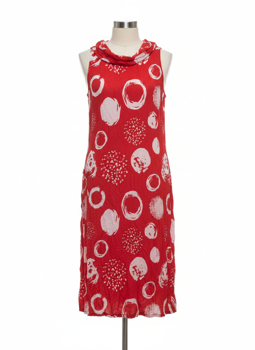 Challet · Sleeveless Dress · Medium · Red and White
