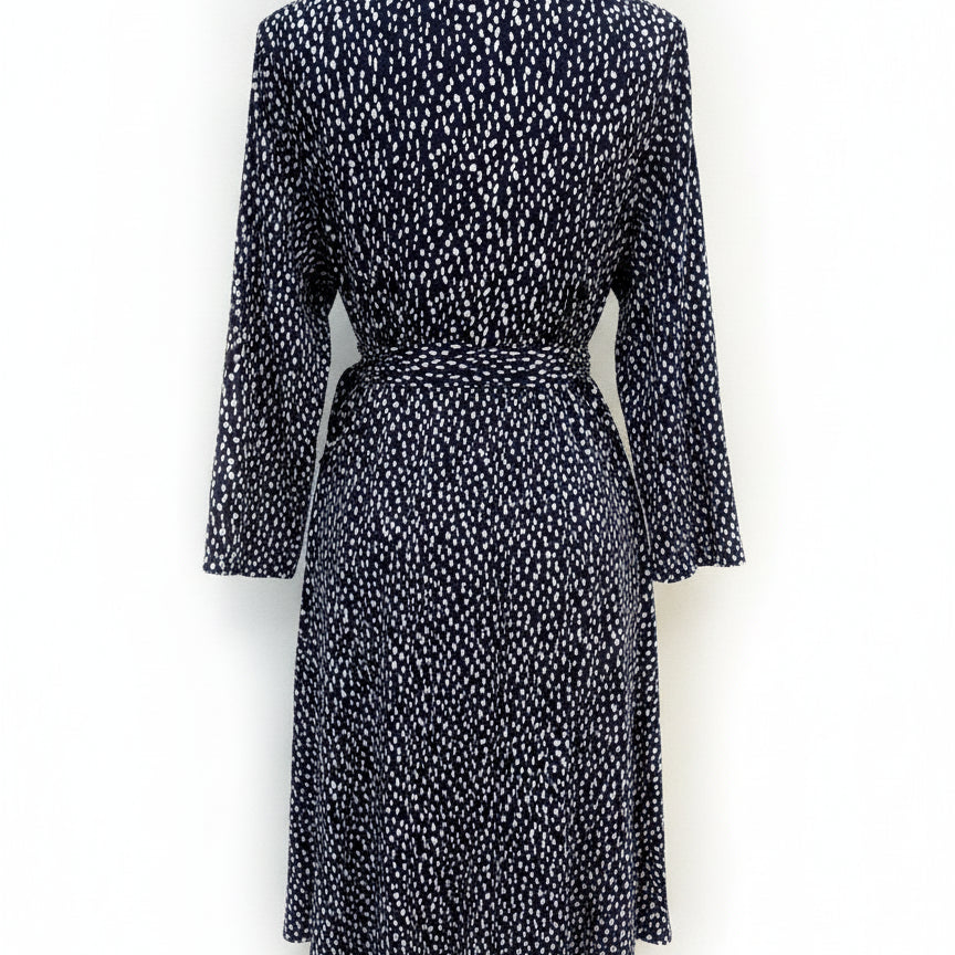 Bass · Wrap dress · 1X · Navy/White