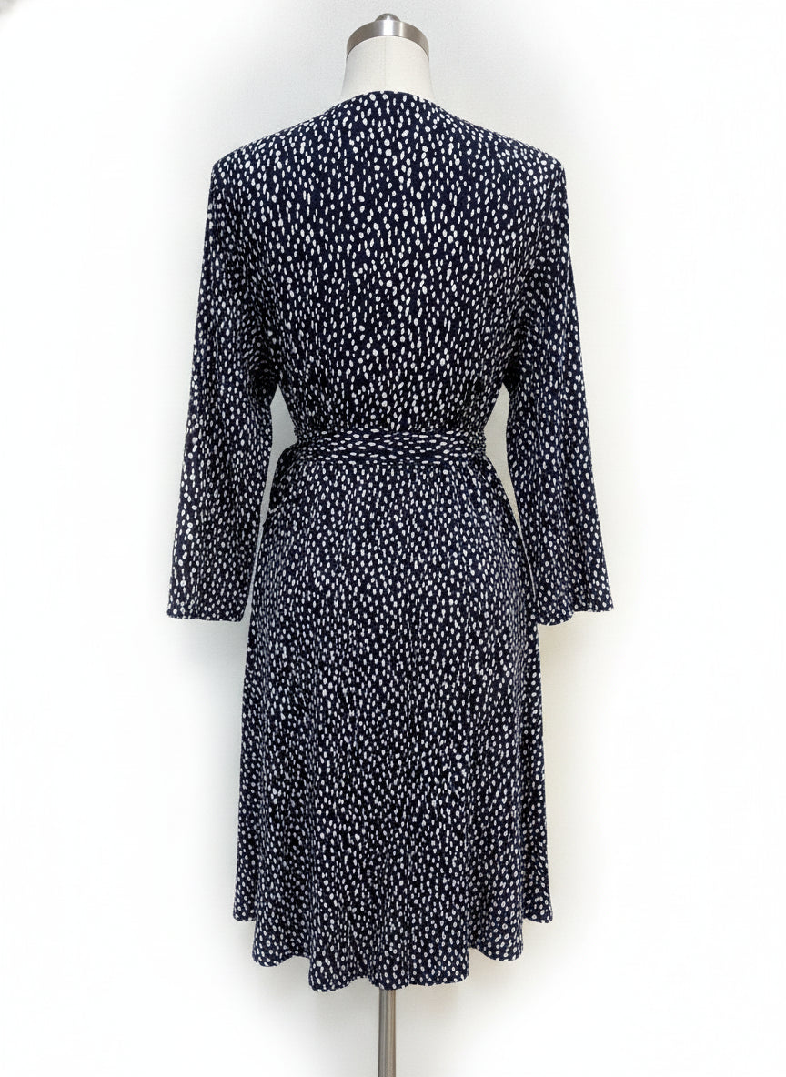Bass · Wrap dress · 1X · Navy/White