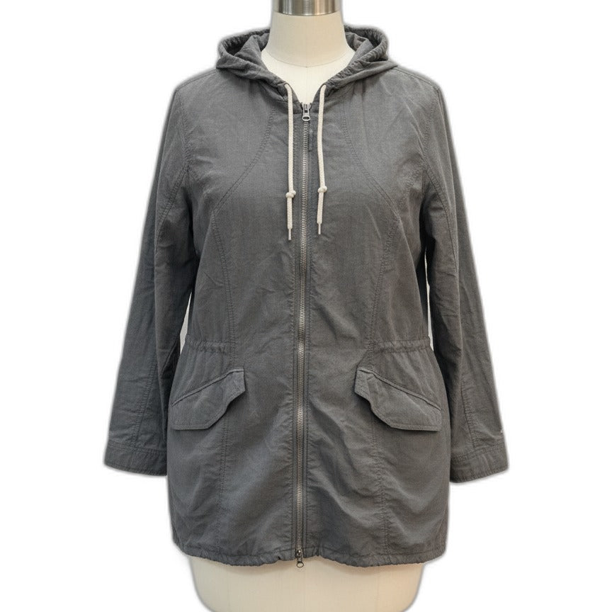 EddieBauer · Utility Hooded Water Resistant Jacket · 2X · Gray