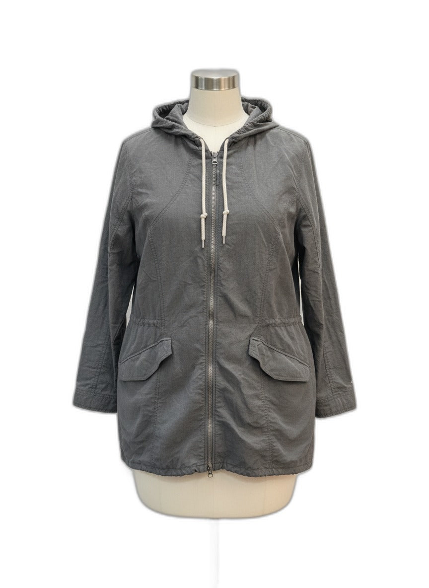EddieBauer · Utility Hooded Water Resistant Jacket · 2X · Gray