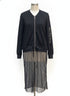 Lili Sidonio · Zip Up Cardi/Jacket w/Mesh Drape Detail · XSmall · Black