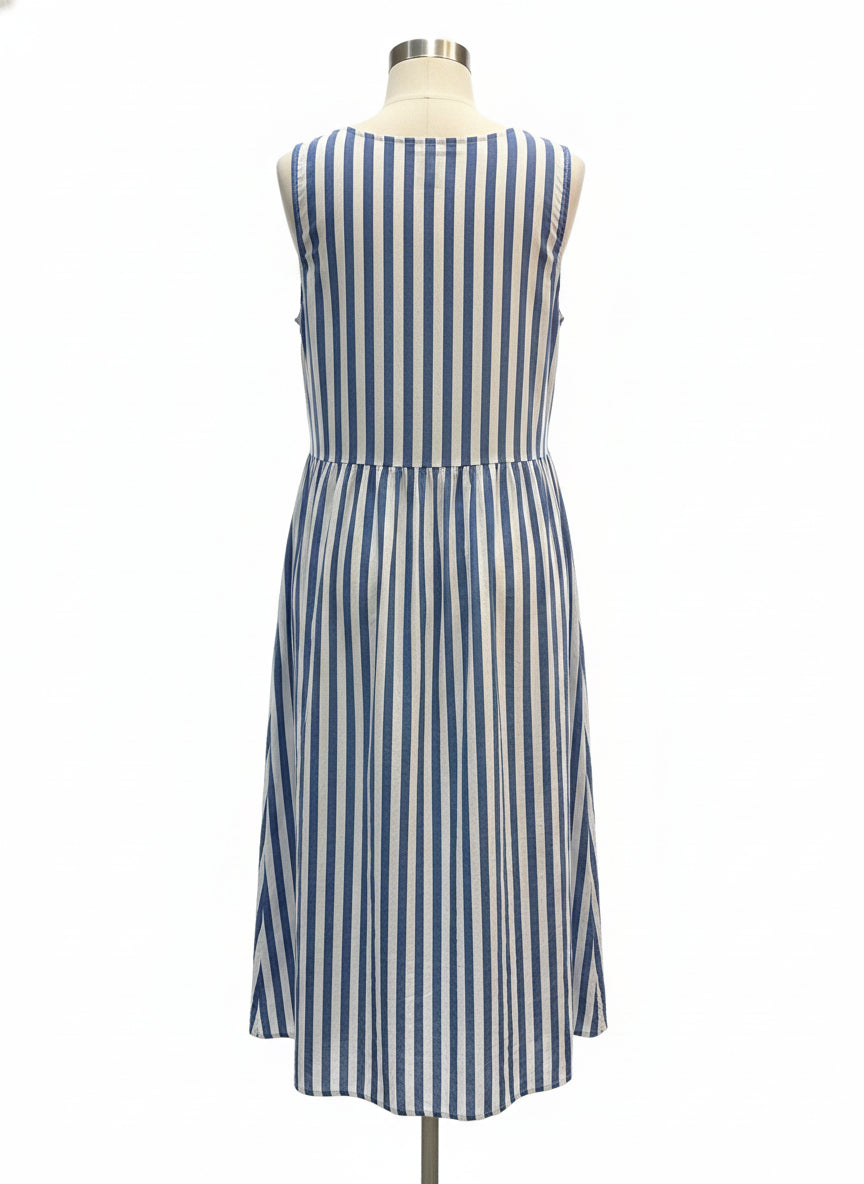 Joie · Sleeveless Dress · Large · Blue and White
