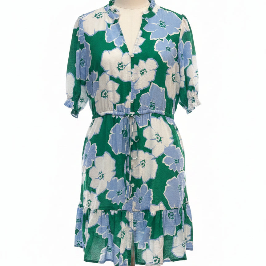 Sonoma · Balloon Sleeve Dress · Large · GreenLightBlue
