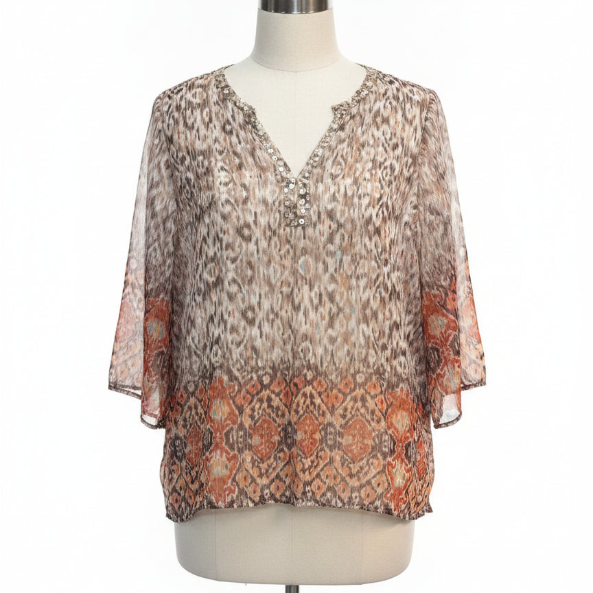 Chico's · Blouse · XLarge · Brown Cream