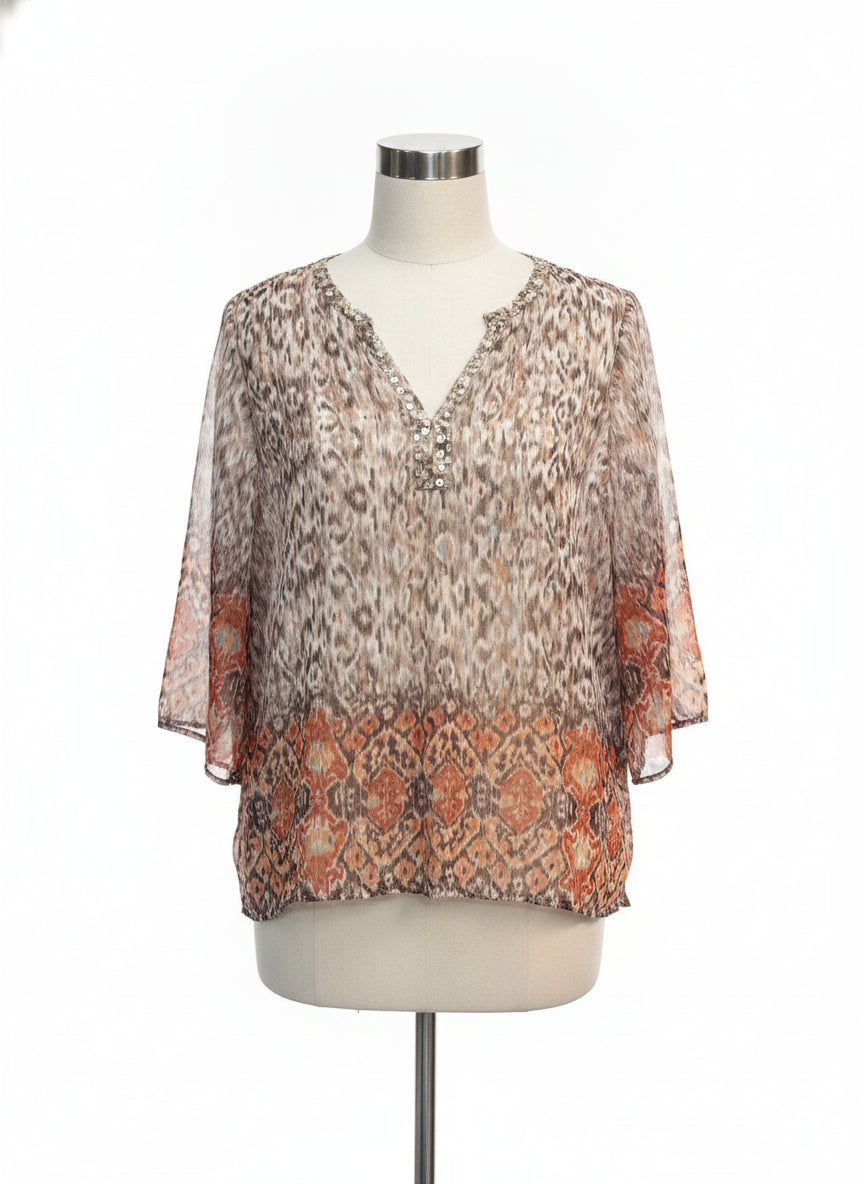 Chico's · Blouse · XLarge · Brown Cream