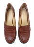 Nine West · Kimmie Heeled Penny Loafers · 5.5 · Cognac Leather