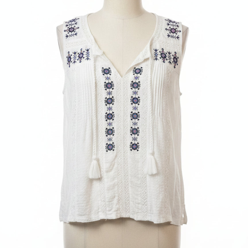 Lucky Brand · Blouse · Small · WhiteBlue