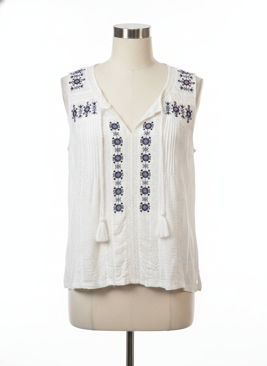Lucky Brand · Blouse · Small · WhiteBlue