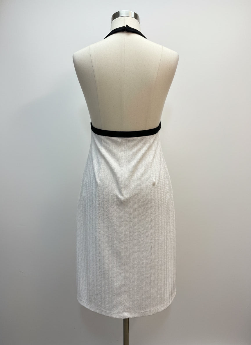 Anthropologie · Halter Top w/ Bow Detail · Small · CreamBlk
