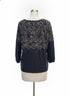 J. Jill · BlackTan Embroidered Floral Print Top · Small · Black