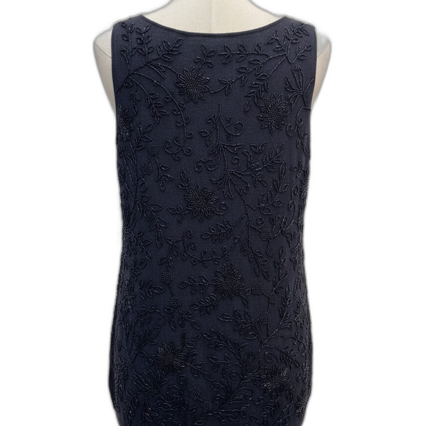 Sutton Studio · Cashmere Sl Beaded Top · Small · Black