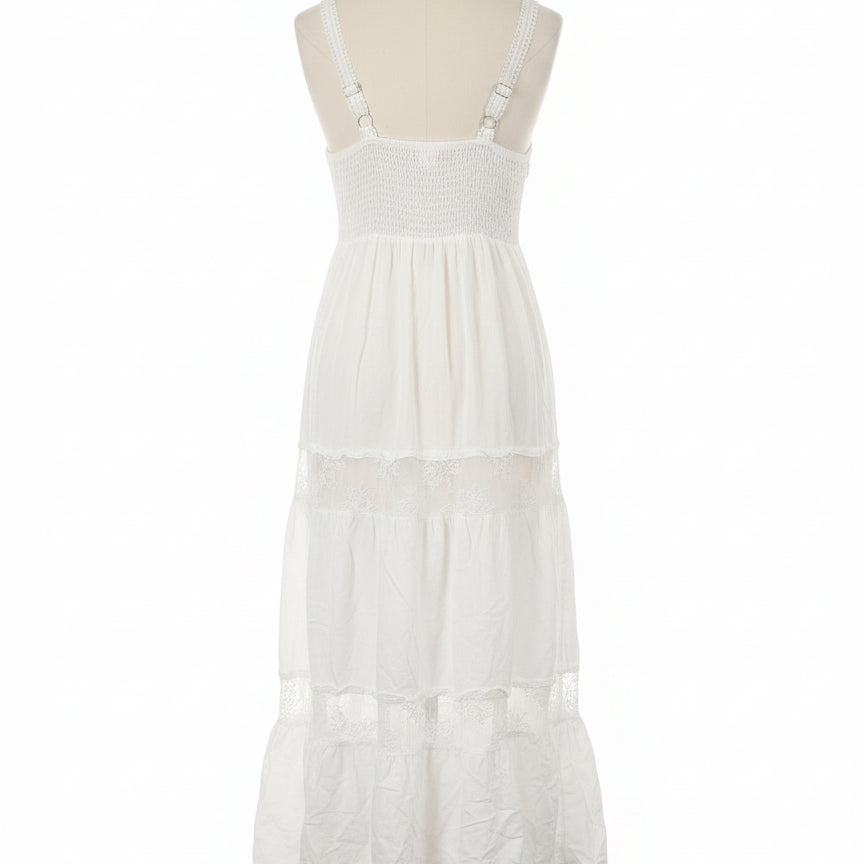 Consignment · White Lace Overlay Maxi Dress · Small · White · SMALL · White
