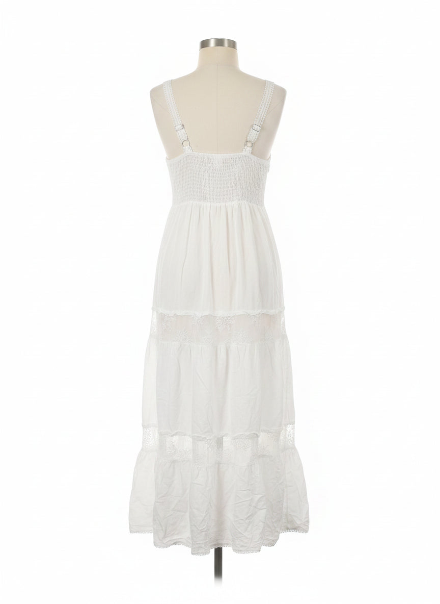 Consignment · White Lace Overlay Maxi Dress · Small · White · SMALL · White