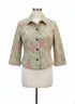 Chris&Banks · Floral Paisley Textured Button Jacket · Medium · GreenPink
