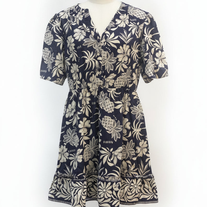 Joie · Elbow Length Dress · 16 · Navy/Cream