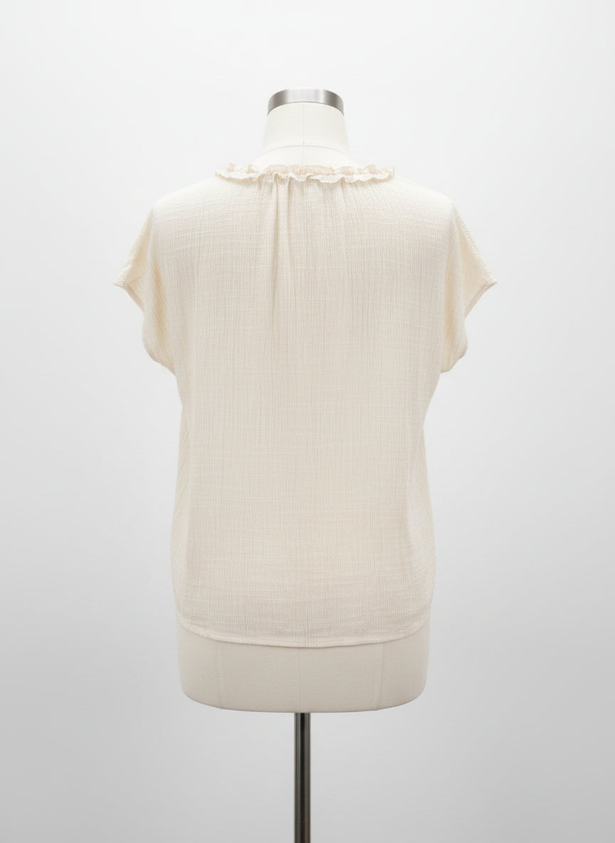 Max Studio · Cap Sleeve Top · Medium · Cream