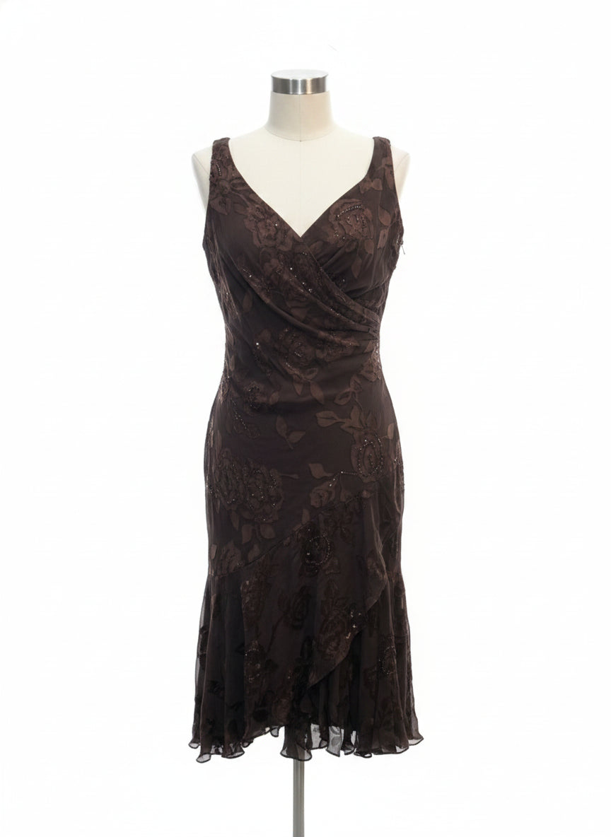 Alex Evenings · Sleeveless Dress · 16 · Chocolate