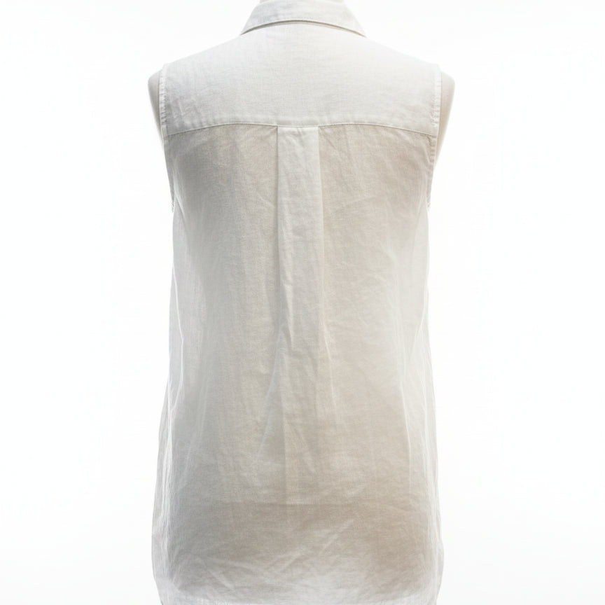 Jones&Co · Sleeveless tunic, 100% linen · Medium · White
