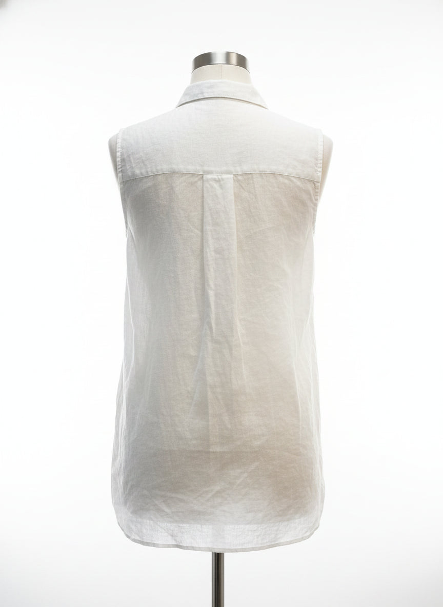 Jones&Co · Sleeveless tunic, 100% linen · Medium · White