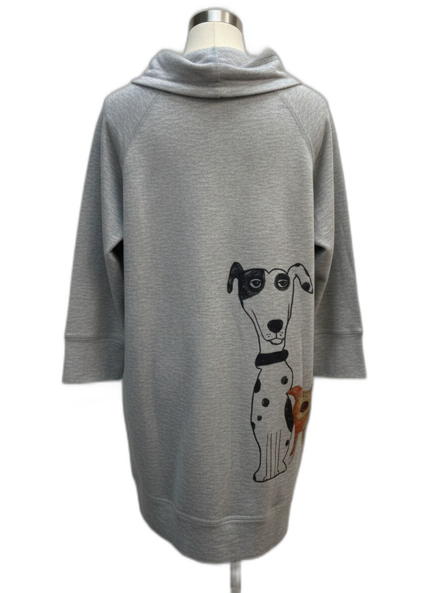 Inoah · Cat and Doggies Pattern · Large · GrayMulti