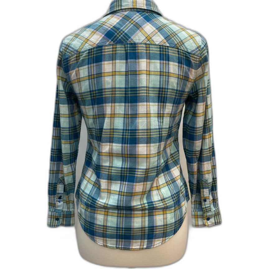 Duluth · Roll Tab Shirt · Medium · TealMint Plaid