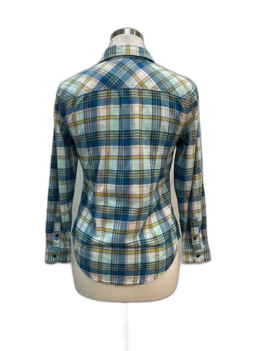 Duluth · Roll Tab Shirt · Medium · TealMint Plaid