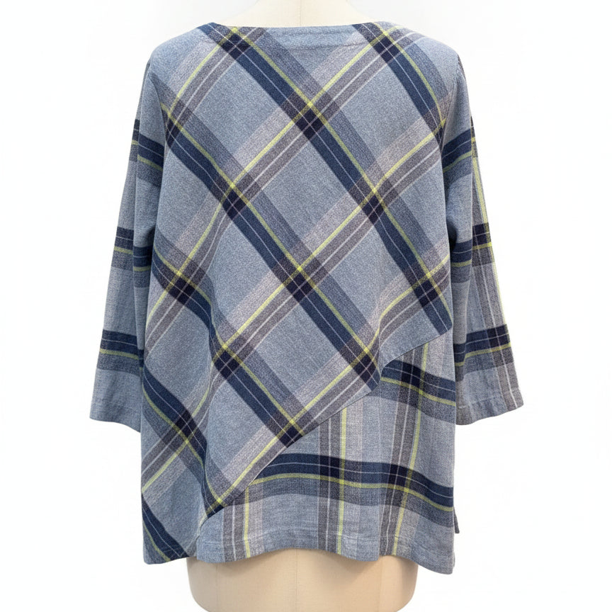 Habitat · Tunic Top · XLarge · Blue Plaid with Yellow Accents