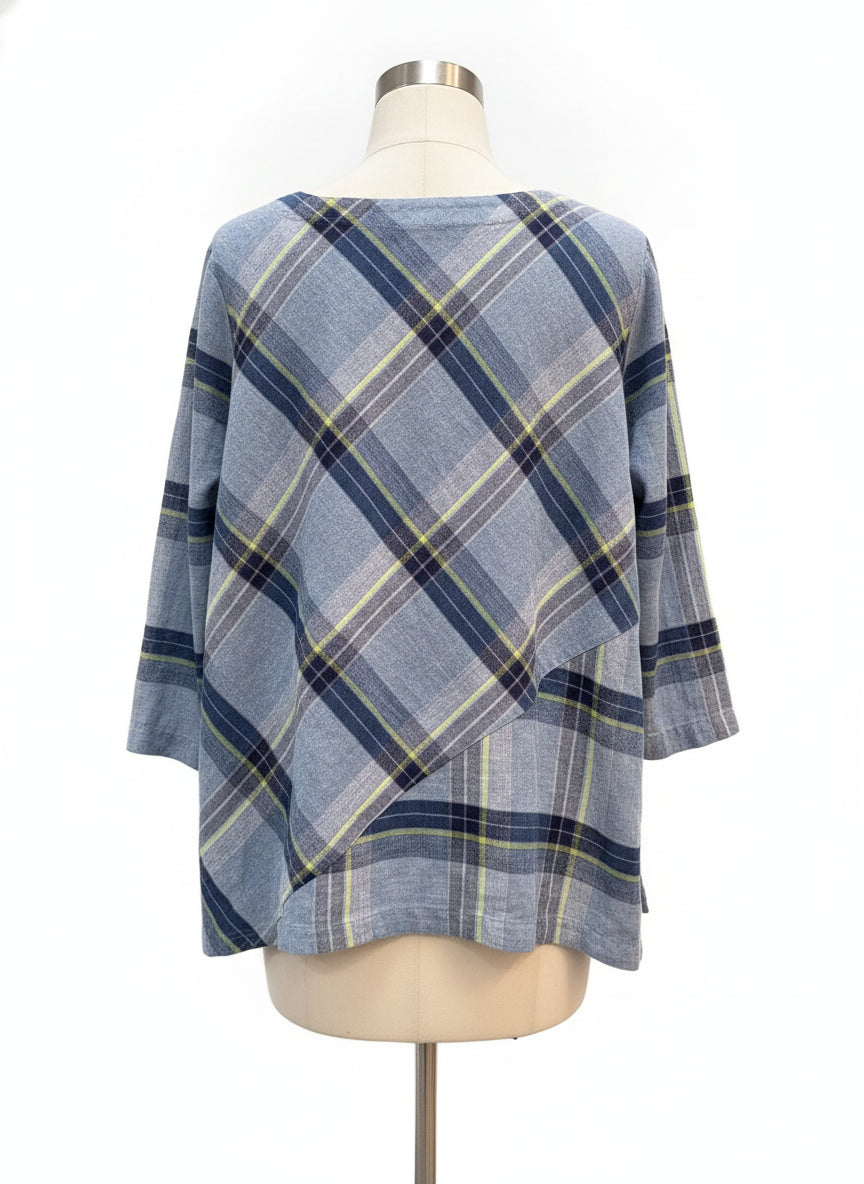 Habitat · Tunic Top · XLarge · Blue Plaid with Yellow Accents