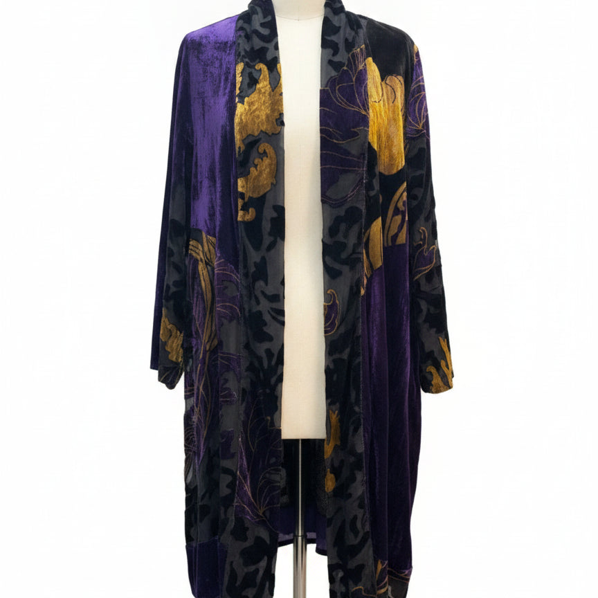 Chico's · Open Drape Cardigan · Medium · PurpBlack
