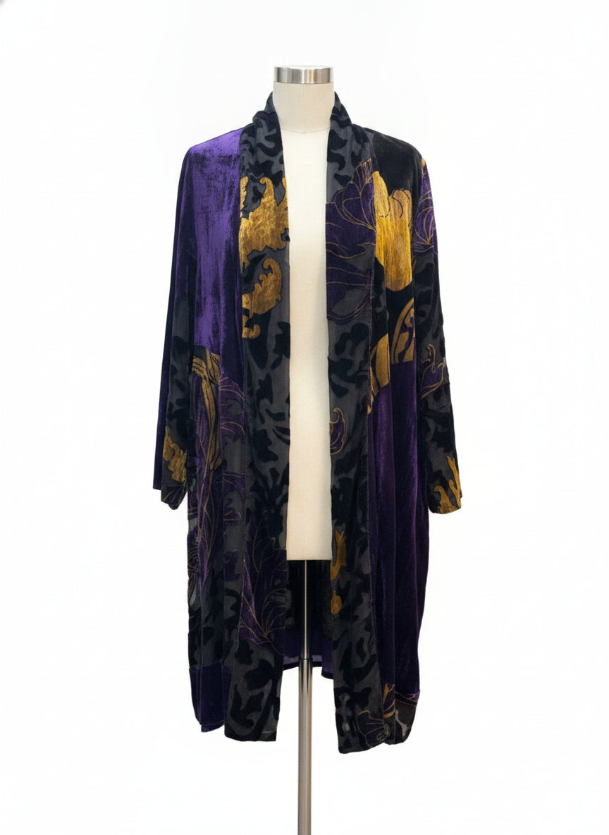 Chico's · Open Drape Cardigan · Medium · PurpBlack