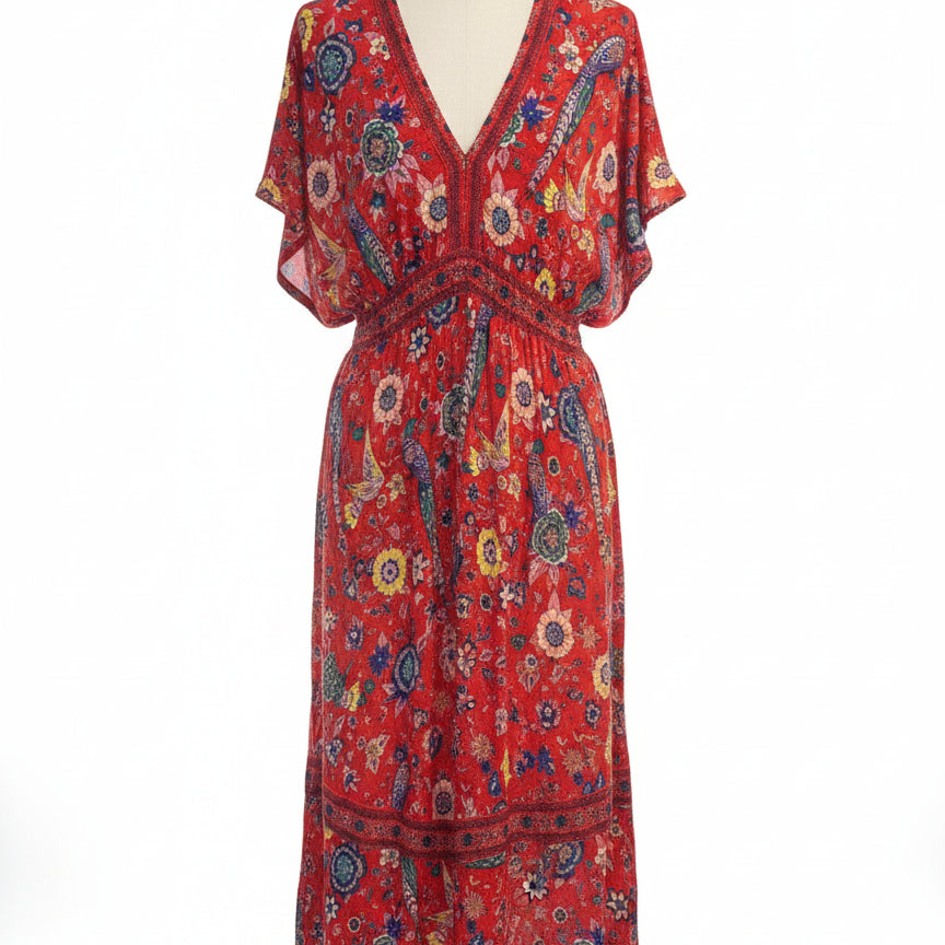 R. Vivimos · Boho Chic Dress · Medium · RedMulti