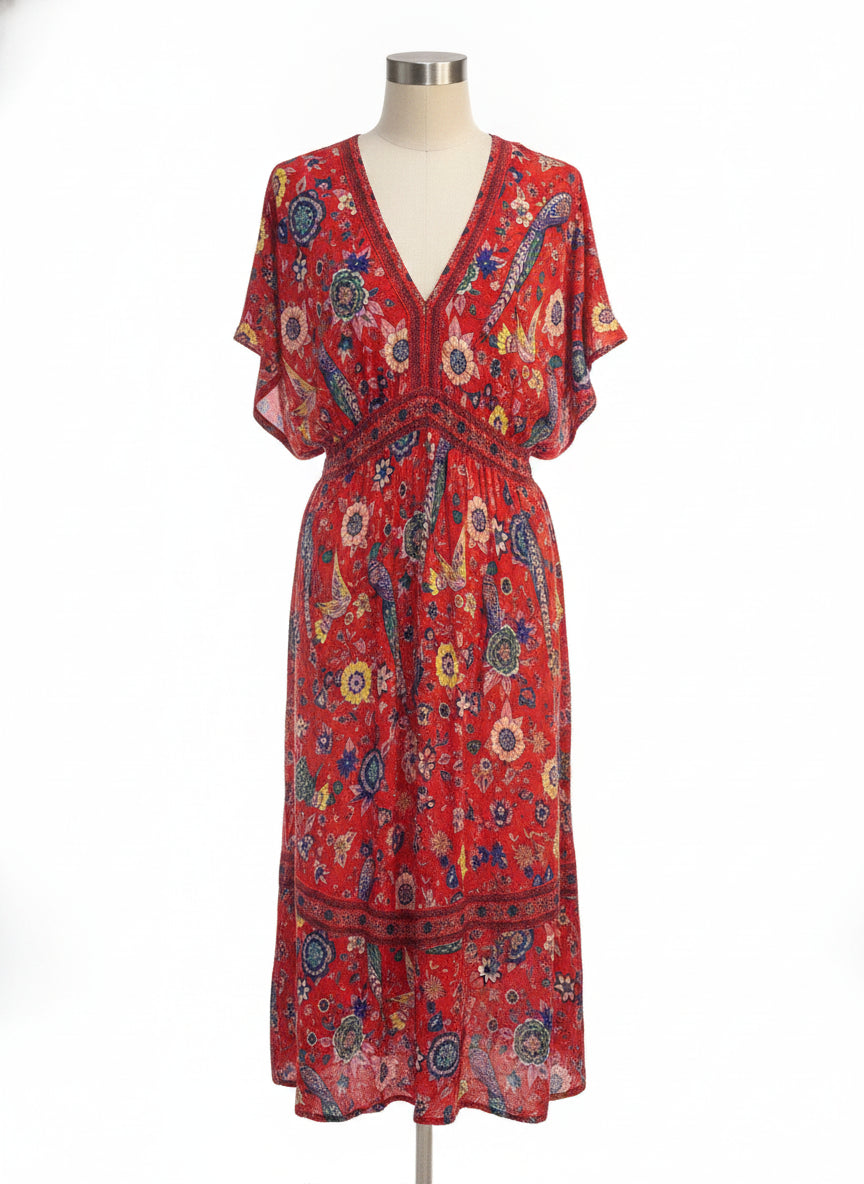 R. Vivimos · Boho Chic Dress · Medium · RedMulti