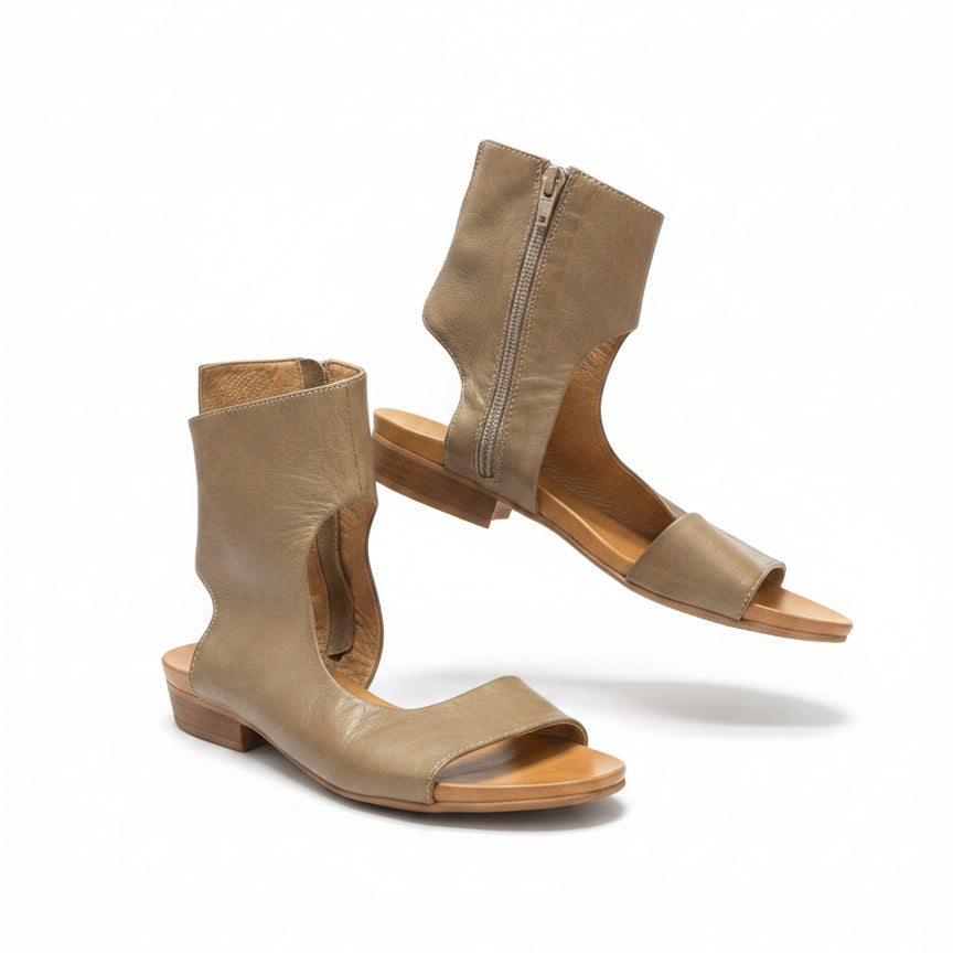 Miz Mooz · High Ankle with Zipper · 10 · Mocha