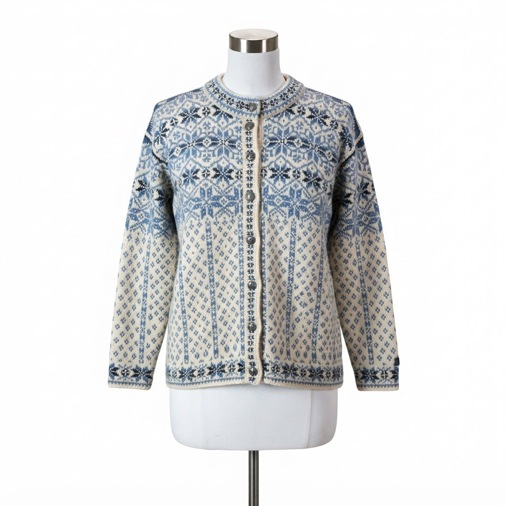 DaledOfNorway · Vintage Classic Nordic Snowflake Pattern · Small · BlueCream