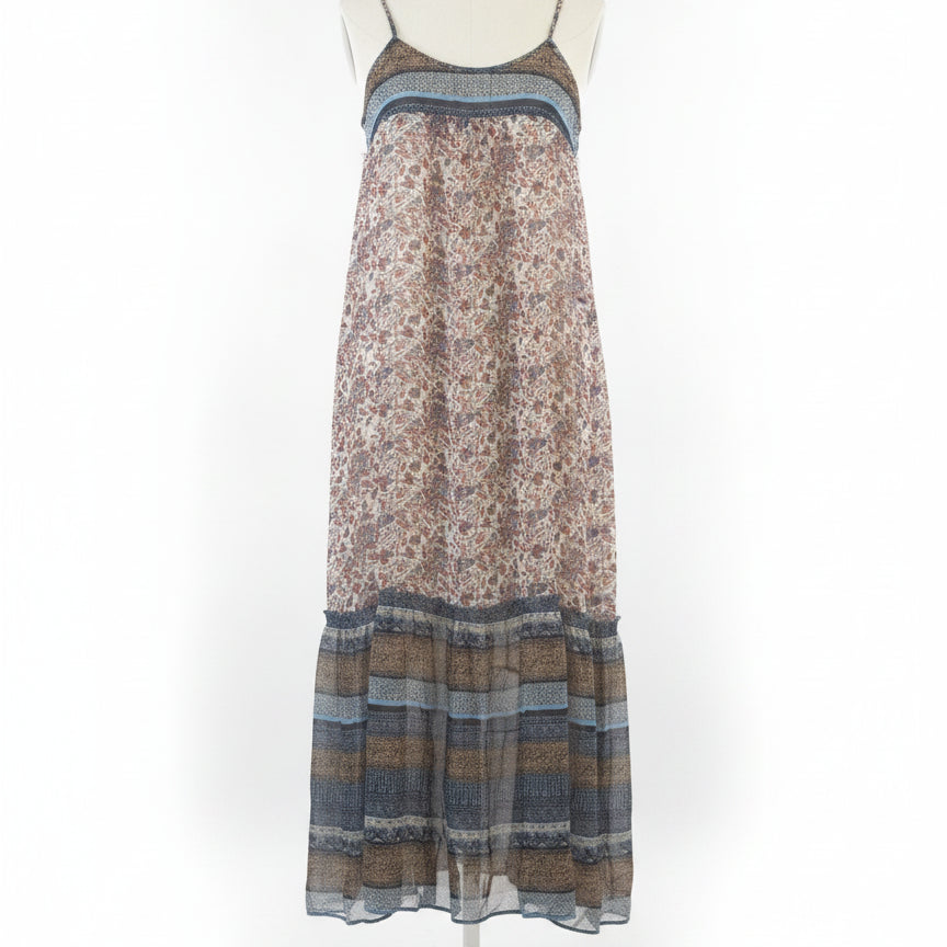Anthropologie · Floreat Maxi Dress w/Smocked Back Detail · Medium · BrownMulti