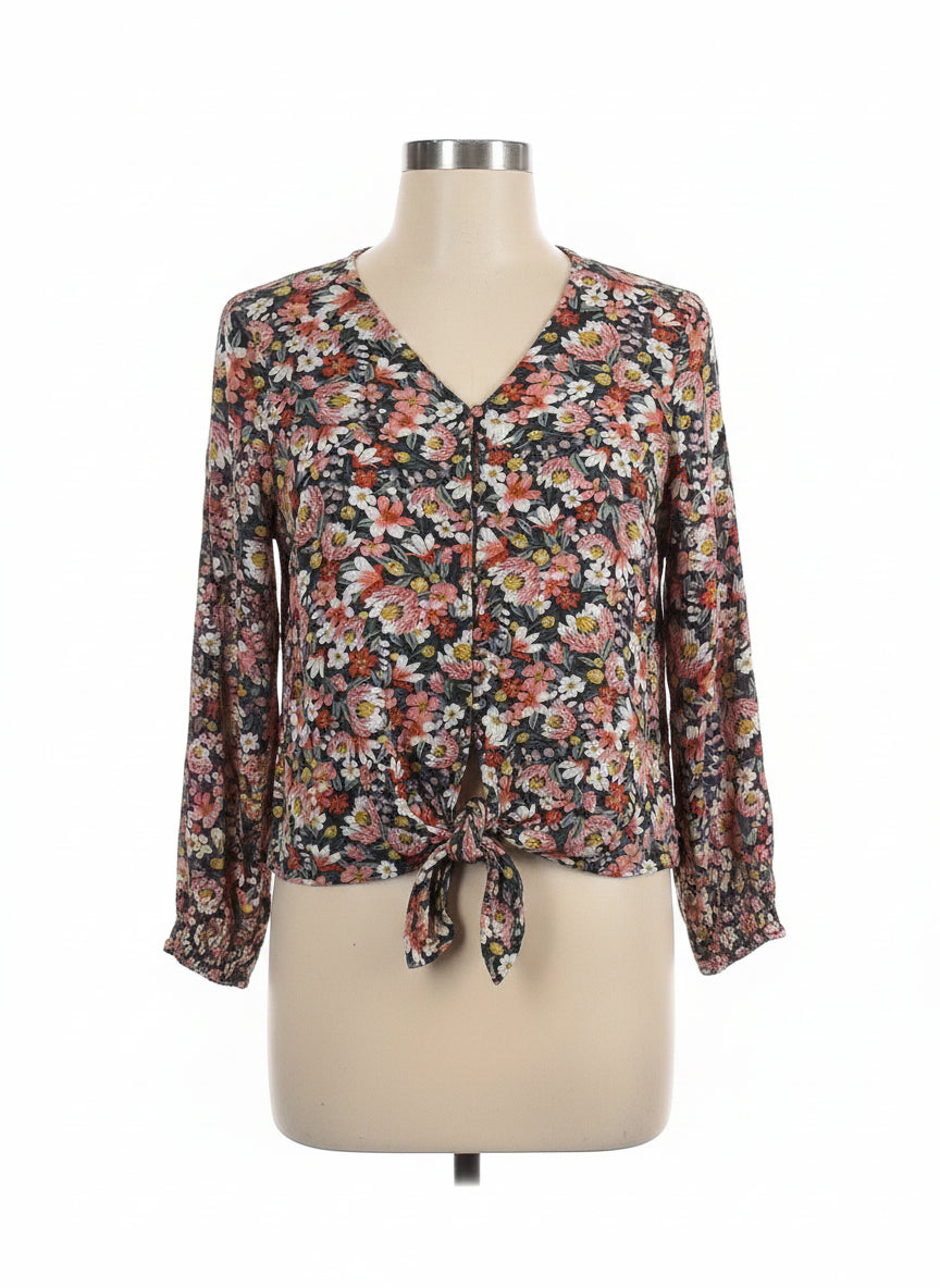 LOFT · Front Tie Detail · Medium · RoseGrn+ Floral