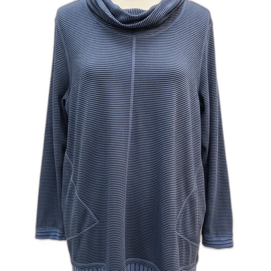 Tribal · Tunic Cowl Neck Top · XLarge Tall · Blue